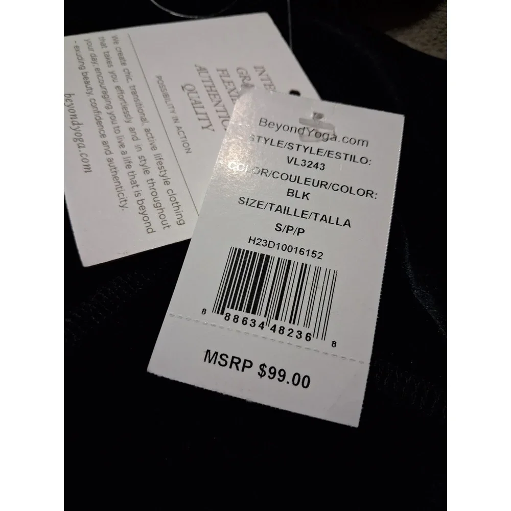 NEW! Beyond Yoga Women's Black Velvet High Waist Leggings Size S $99 - Picture 9 of 11